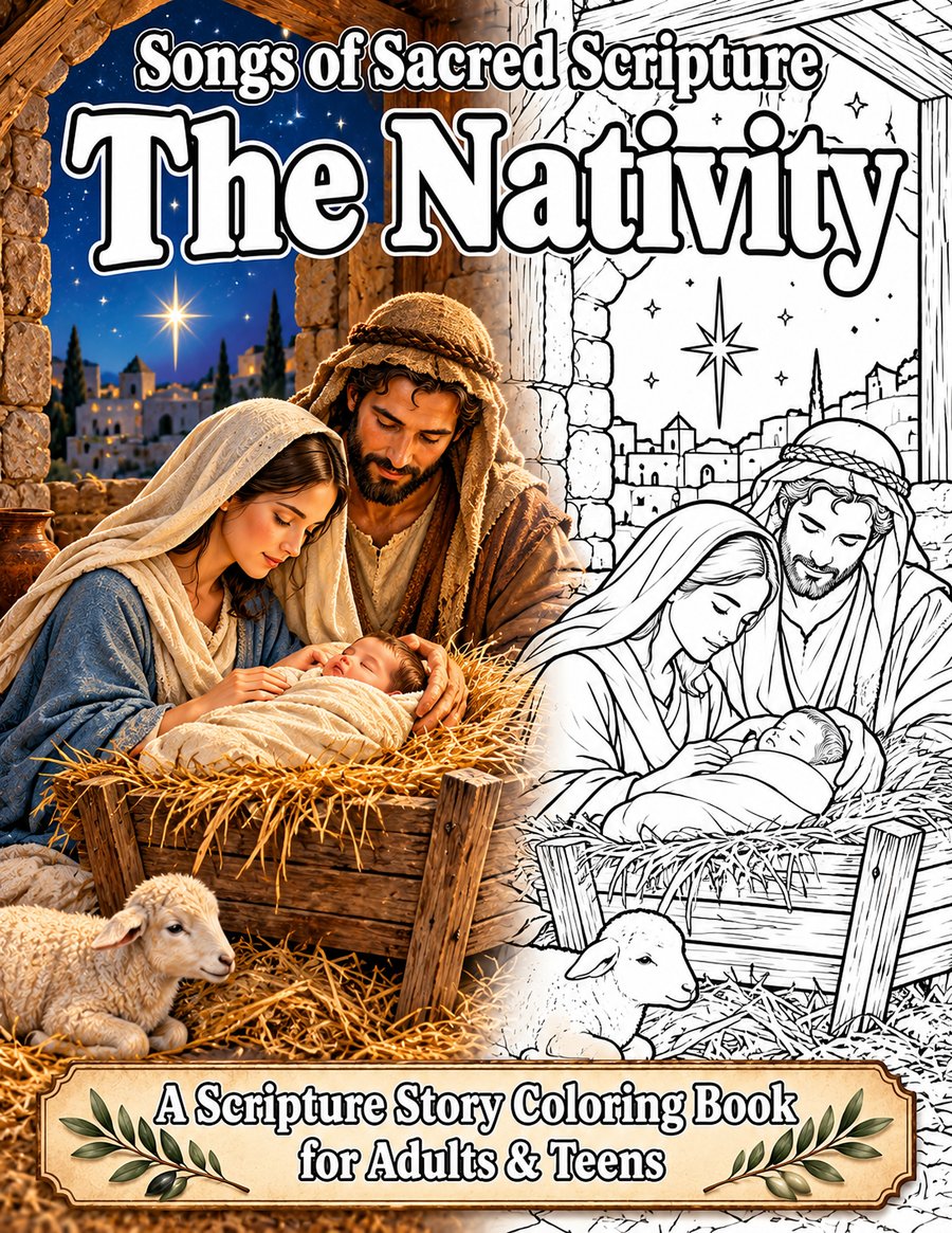 Cover of Songs of Sacred Scripture: The Nativity coloring book